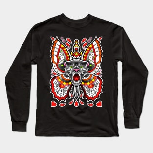 panther butterfly dagger tattoo design Long Sleeve T-Shirt